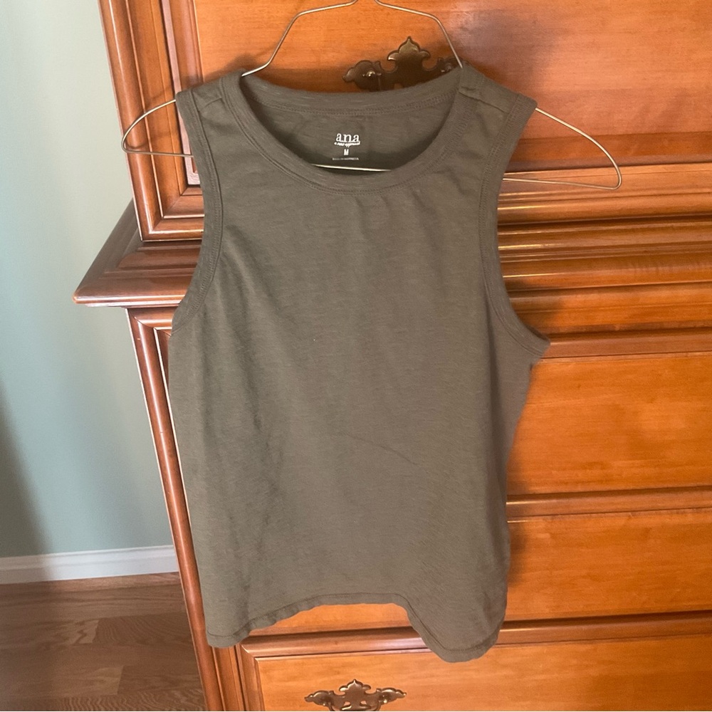 a.n.a Dark Olive Racerback Style Tank Top